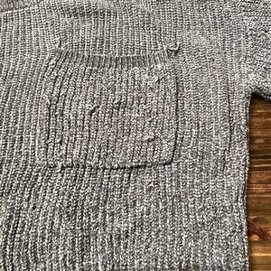 Grey velour knit sweater size medium